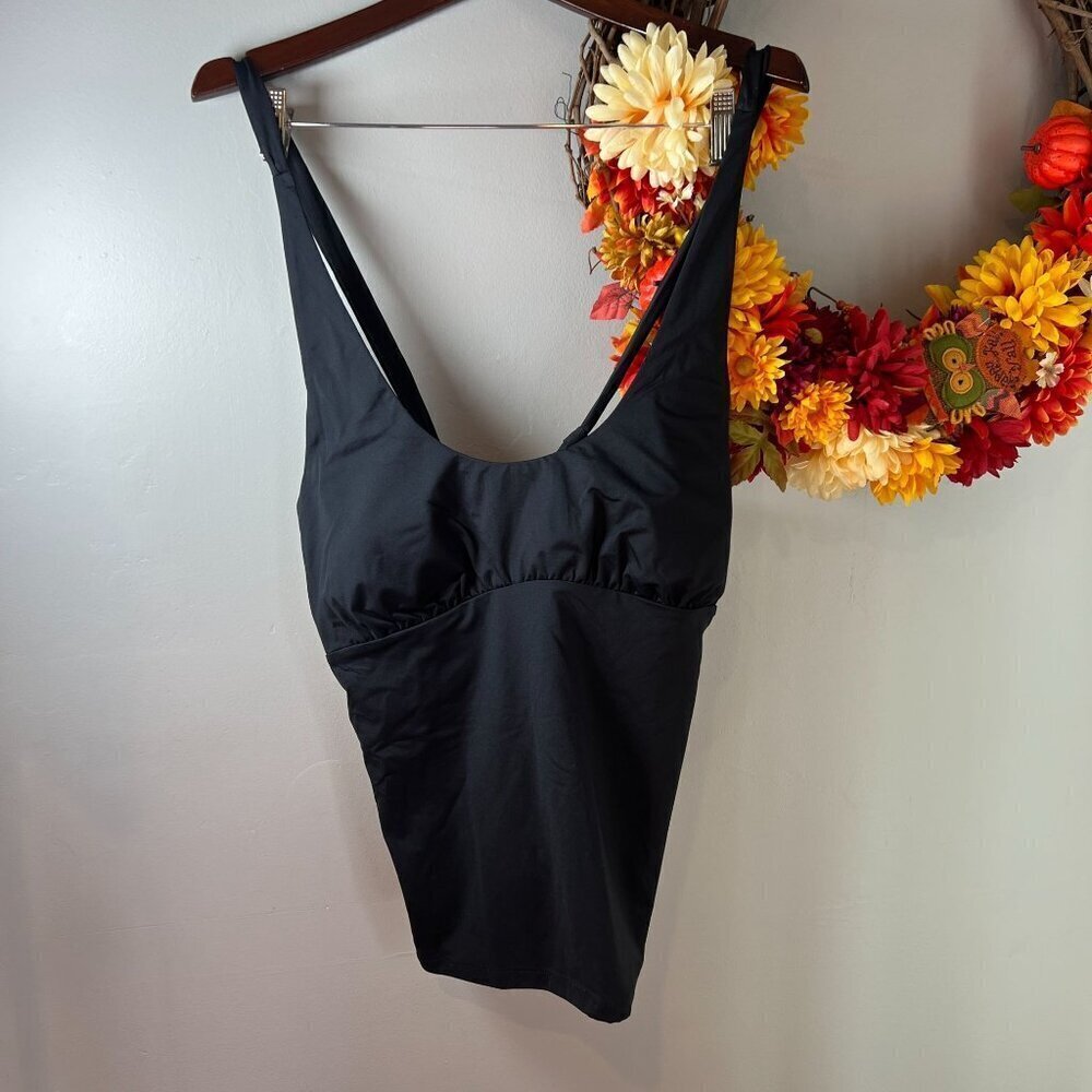 prAna Womens Mallorca Tankini Swim Top SMALL in Black